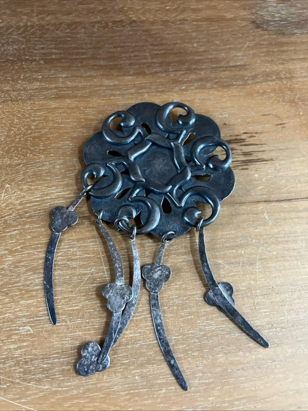 BAER SF Unique Mixed Metal Artsy Dramatic Pin Brooch Jewelry Steampunk